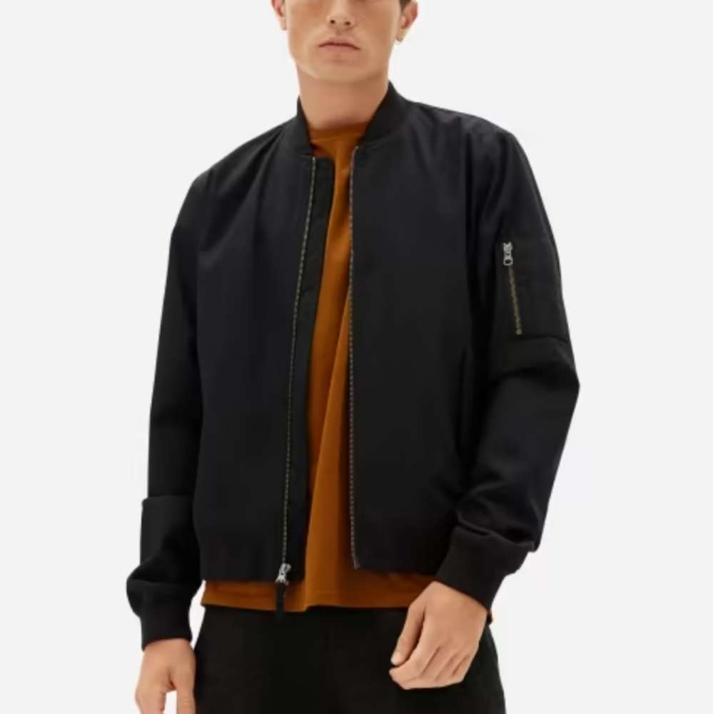 Everlane Black Bomber Jacket MEDIUM